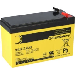 SUN Battery SB12-7.2LV0 AGM Akku 12V 7,2Ah Blei-Akku Mit VDS