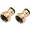 Schlauchanschluss Wasserhahn Messing Adapter Wasserhahn Gartenschlauch,2 Stück Wasserhahn Adapter Mit M22 Innen- Und M24 Außengewindeanschluss Schlauchadapter Für Garten Schlauch Waschmaschine