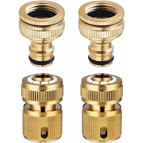 4 Stück Gartenschlauch Wasserhahn Schnellkupplung Für 1/2 Zoll Und 3/4 Zoll Schlauchleitung