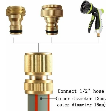4 Stück Gartenschlauch Wasserhahn Schnellkupplung Für 1/2 Zoll Und 3/4 Zoll Schlauchleitung – Bild 4