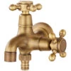 Antiker Wasserhahn Im Europäischen Stil Mit Doppeltem Zweck, Mopp, Pool-Wasserhahn, Badezimmer, Wandmontage, Outdoor-Garten, Vintage-Messing-Wasserhahn