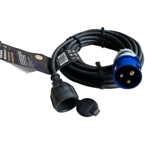 ROWI 10m Caravan Verlängerung CEE Stecker Auf Schuko-Kupplung, Spritzwassergeschützt – Bild 2