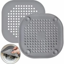 Silikon-Abflussschutz, Waschbecken-Sieb Mit Saugnapf, Sieb Für Badewannen-Abflussabdeckung, Graues Küchen-Badezimmer-Waschbecken-Sieb, Anti-Verstopfungs-Haarsieb