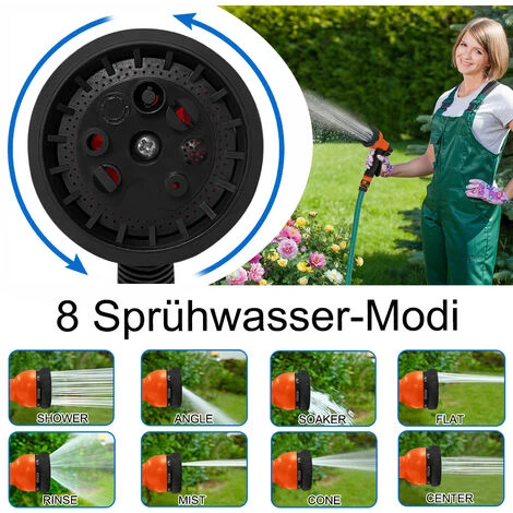 AUFUN 16M Schlauchtrommel Automatisch Mit Handbrause & Gartenschlauch, 3/4" Anschluss 180°schwenkbar Mit Tragegriff, Für Bewässerung, Autowäsche, Blau – Bild 3