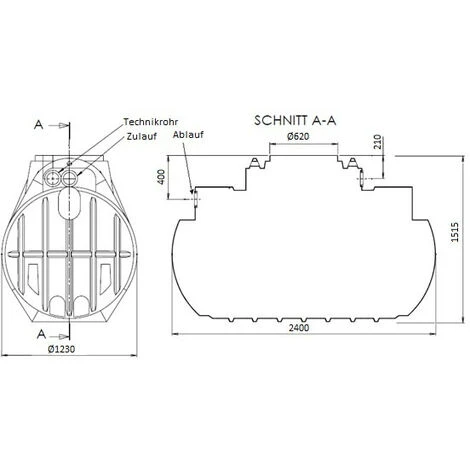 Zisterne Regenwassertank Gartenanlage Atlantis 2200 Liter Inkl. Begehbarer Tankabdeckung – Bild 2