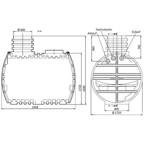 Zisterne Regenwassertank Gartenanlage Eco-Line 5000 Liter Inkl. Begehbarer Tankabdeckung – Bild 2