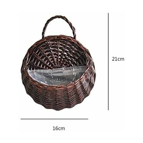 Blumentopf-Hängekorb, Wanddekoration, Rattankorb Mit Einfachen Griffen, Für Hausgarten, Hochzeit, Wanddekoration, Stil 3, Klein – Bild 2