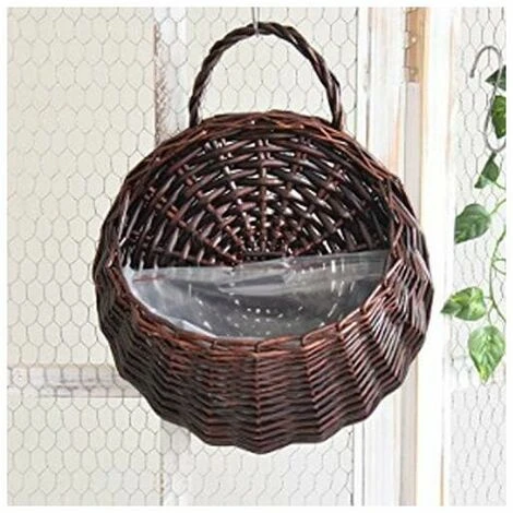 Blumentopf-Hängekorb, Wanddekoration, Rattankorb Mit Einfachen Griffen, Für Hausgarten, Hochzeit, Wanddekoration, Stil 3, Klein – Bild 4