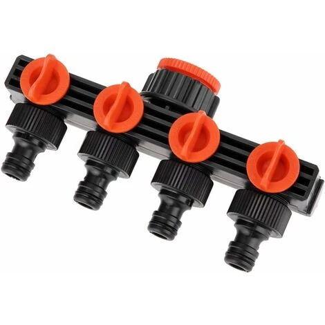 4-Wege-Gartenschlauch-Splitter, Schlauchverbinder, Garten-Bewässerungswerkzeug, Bequemer Gummierter Griff-Wasserhahn-Adapter – Bild 2