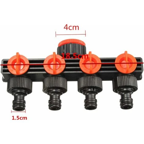 4-Wege-Gartenschlauch-Splitter, Schlauchverbinder, Garten-Bewässerungswerkzeug, Bequemer Gummierter Griff-Wasserhahn-Adapter – Bild 3