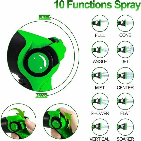 Erweiterbarer Gartenschlauch - Anpassbar 1/2 Und 3/4 - 9 Sprühmodi - Eine Wandhalterung - 50 Ft – Bild 4