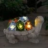 Solarbetriebene Schildkröten-Gartenstatue Im Freien, Mit Sukkulenten Und 7 LED-Leuchten – Geschenk Für Frauen, Heimdekoration, Niedliche Rasendekorationen Für Terrasse, Balkon, Innenhof