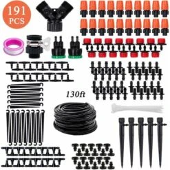191-teiliges Tropfbewässerungsset, 40 M Mikro-Bewässerungssystem Mit Verstellbarer Sprinklerdüse Und Automatischem Tropfer Zur Bewässerung Von Garten, Terrasse, Rasen, Landschaft, Gewächshaus, Gemüseb