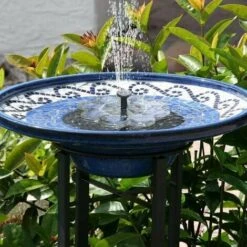 [NEU] Solarbrunnen, 1,6 W Gartenbrunnen Für Den Außenbereich, TekHome Wasserbrunnen, Gartendekoration, Mini-Wasserpumpe, Teichpumpe/Poolbrunnen, Teichpumpe Für Den Außenbereich, Ki