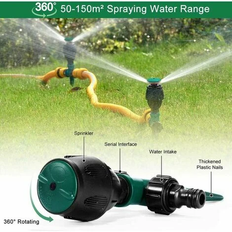 Rasensprenger 360° Drehbarer Sprinkler Für 4–7 M Bewässerung Großer FlächenGartensprenger Sprinkler Sprinkler Für Garten/Rasen/Bewässerung – Bild 2