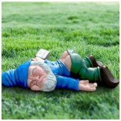 Creative Gnome Statues Dekoration Für Indoor Outdoor Patio Rasen Ornament – Blue Drunk Garden Gnome Funny Garden Sculpture