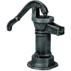 Relaxdays Deko Pumpe, Antikdesign, Schwengelpumpe Manuell, Nostalgische Gartendekoration, Handpumpe, Gusseisen, Graugrün