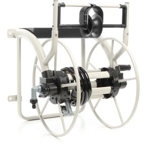 XPOtool Schlauchtrommel Aus Metall Zur Wandmontage Mit Handkurbel Für 60m Wasserschlauch Im Garten