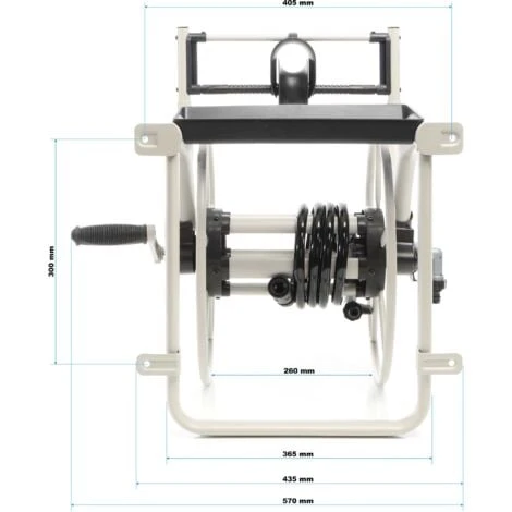 XPOtool Schlauchtrommel Aus Metall Zur Wandmontage Mit Handkurbel Für 60m Wasserschlauch Im Garten – Bild 4