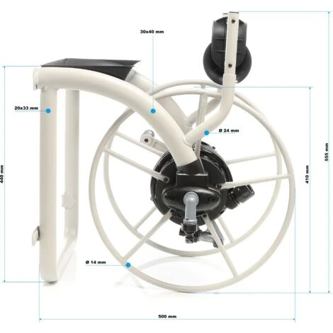 XPOtool Schlauchtrommel Aus Metall Zur Wandmontage Mit Handkurbel Für 60m Wasserschlauch Im Garten – Bild 5
