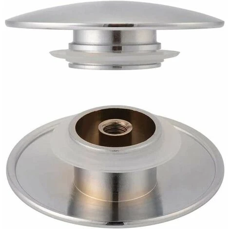 Pieces Abflussstopfen Aus Messing, Waschbecken-Abflussstopfen, Badezimmer-Waschbeckenstopfen, 66 Mm Abflussstopfen, Poliertes Chrom-Messing, Für Badewanne, Waschbecken, Waschbecken (Silber) – Bild 3