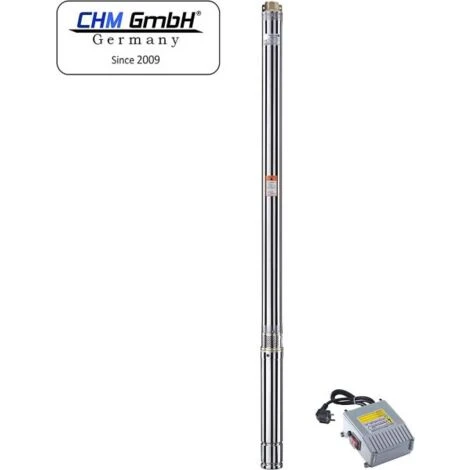 CHM GmbH® Tiefbrunnenpumpe 3 Zoll 750 Watt 6000 L/h 6,2 Bar Druck 25m Kabel – Bild 3