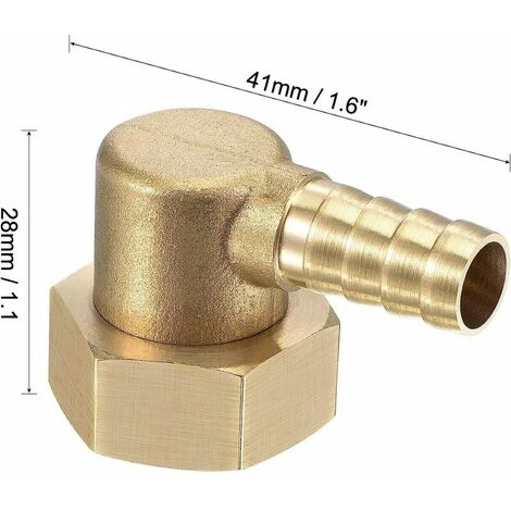 Schlauchtülle Messing Winkelstück 10 Mm X G1/2 Buchse Schlauchverbinder Auf Überwurfmutter Für Wasser Kraftstoff Luft 2er Pack – Bild 3