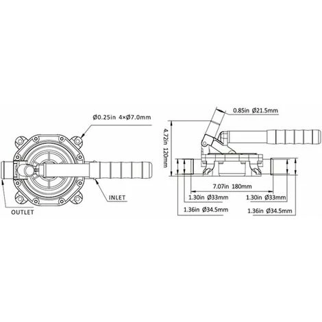 Manuelle Wasserpumpe Aus Aluminium Für Boote, Manuelle Membranpumpe, Manuelle Membranpumpe, Manuelle Pumpe, Manuelle Membranpumpe – Bild 5