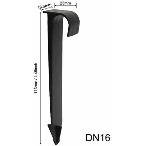 100 Stück Rohrstützen Dn16 Typ C Erdspieße Für PE-Rohrleitungen, Dachrinnen, Bewässerungsarmaturen, Gartenwasseranschlüsse – Bild 2