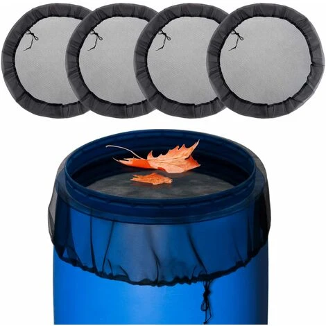 4 Stück Regentonnennetz Ø 95 Cm, Regentonnenschutznetz Mit Kordelzug, Verstellbares Schutznetz, Schutz Vor Mücken Und Blättern