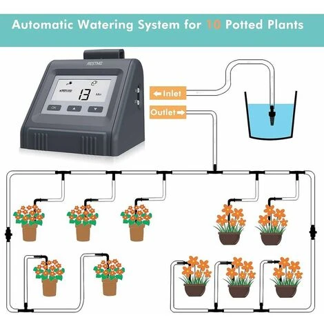 Automatisches Bewässerungssystem Für Topfpflanzen, DIY-Mikro-Selbsttropfbewässerungsset Mit Zeitplan – Bild 2