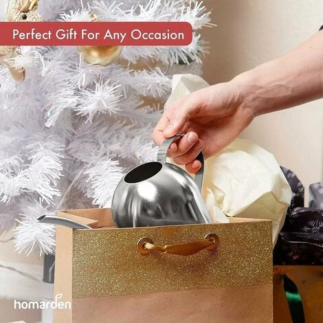 1000-ml-Gießkanne Aus Edelstahl – Metallgießkanne Mit Langem Auslauf, Um Verschütten Zu Verhindern, Perfekte Gießkanne Für Außen- Und Zimmerpflanzen. – Bild 5