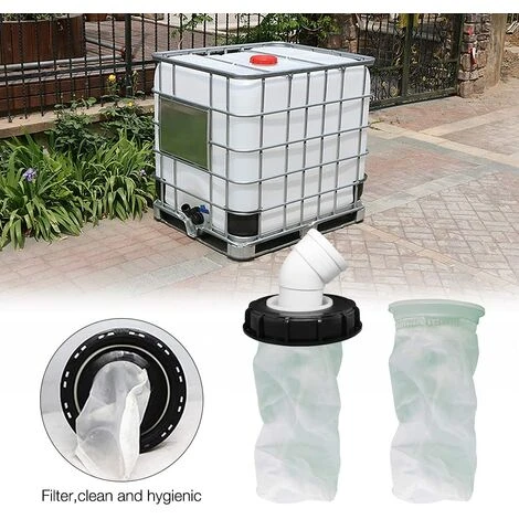 45° IBC-Deckelfilter, 163 Mm Nylon-Regenwasserfilter, Waschbar Mit Deckel Für IBC-Regenwassertank DN 150 – Bild 2