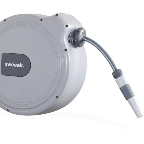 Automatische Gartenschlauchtrommel 20 M, Wandtrommel Mit Gartenschlauch, Anschlussstück Und Lanze Im Lieferumfang Enthalten – Bild 2