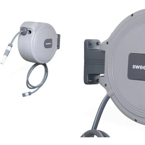 Automatische Gartenschlauchtrommel 20 M, Wandtrommel Mit Gartenschlauch, Anschlussstück Und Lanze Im Lieferumfang Enthalten – Bild 3