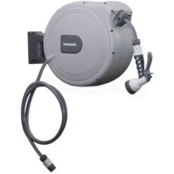 Automatische Gartenschlauchtrommel 30m, Wandtrommel Mit Gartenschlauch, Anschlussstück Und Spritzpistole Im Lieferumfang Enthalten