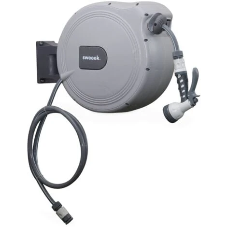 Automatische Gartenschlauchtrommel 30m, Wandtrommel Mit Gartenschlauch, Anschlussstück Und Spritzpistole Im Lieferumfang Enthalten