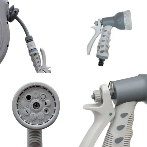 Automatische Gartenschlauchtrommel 30m, Wandtrommel Mit Gartenschlauch, Anschlussstück Und Spritzpistole Im Lieferumfang Enthalten – Bild 3